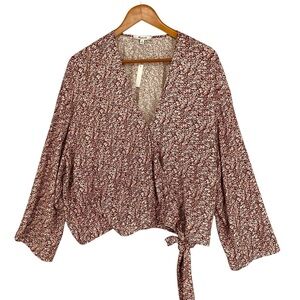 Madewell Ditsy Floral Tie Front Wrap Blouse